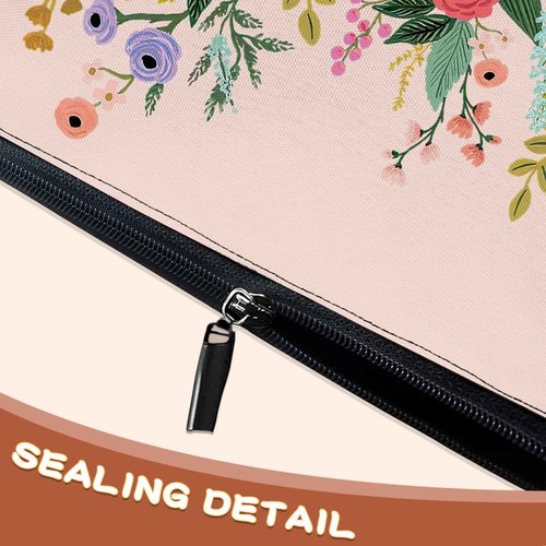 BUYIDUI Pink Flower Floral Blossom Makeup Bag Cosmetic Bag for Women Girls,Portable Makeup Bags Travel Toiletry Bag Organizer