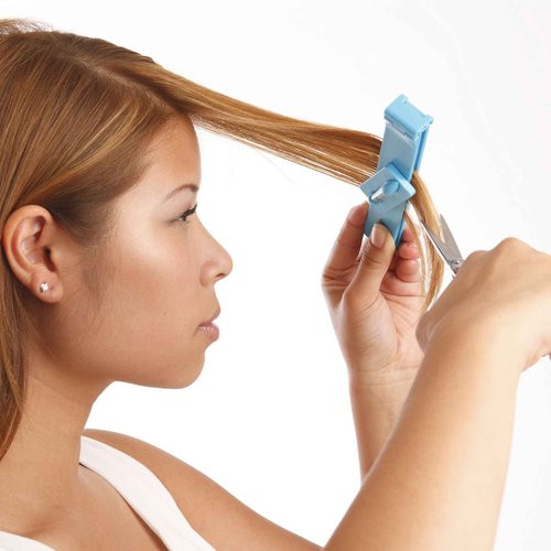 Original CreaClip Bangs & Scissors Hair Cutting Tool - As seen on Shark Tank - Fringe Bangs Trimming Hair Cutting Guide, Comb Hairstyle Tool, Layers Kids Hair Cut Hair Cutting Kit