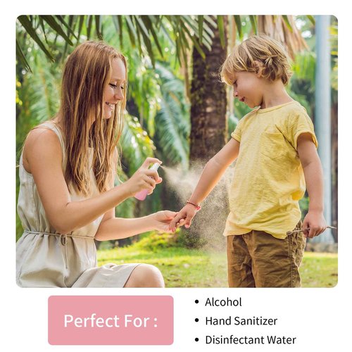 HOMBYS Empty Clear Glass 2oz Small Spray Bottles with Silicone Sleeve Protection - Refillable Containers for Travel, Cleaning Solutions, Essential Oils, Sanitizers - Fine Mist Spray - 4 Pack-Clear