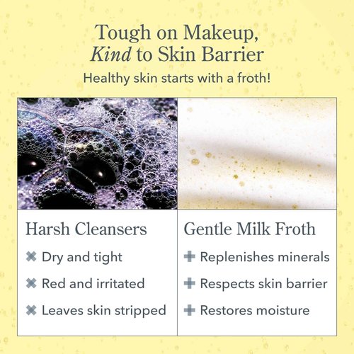 Beekman 1802 Micellar Milk Froth Gel to Foam Cleanser - 2 in 1 Cleanser and Makeup Remover, Goat Milk & Golden Sea Moss Cleanses and Replenishes Skin, Fragrance Free, Senitive Skin Safe, 5.0 fl. Oz