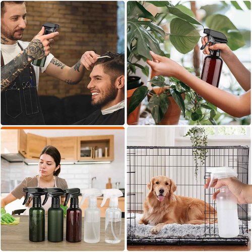 TTTred Plastic Spray Bottles (2 Pack 10 oz), Leakproof Adjustable Fine Mist & Jet Stream Nozzle, Premium BPA-Free Plastic Multi-Purpose for Hair, Plants, Cleaning (2 PACK CLEAR)