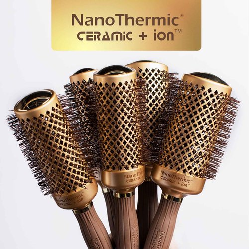 Olivia Garden NanoThermic Ceramic + Ion Round Thermal Hair Brush - Not Electrical - Professional Blowout Brush for Normal to Thick Hair - 1/2"-Diameter Barrel - NT-12