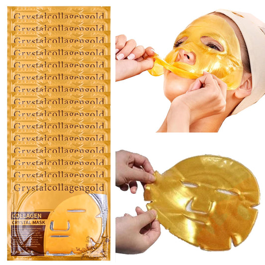 Nielies 24 K Gold Collagen Face Sheet Mask (15 PCS) - Collagen Anti-Aging Korean Face Sheet Mask for All Skin Types - Facial Sheets of Luxury with Collagen (24K Gold)