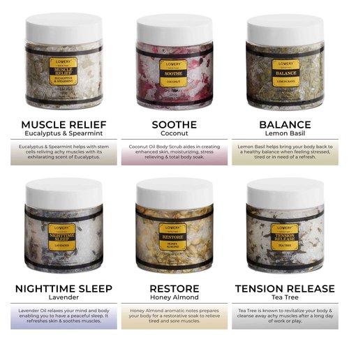 Christmas Gifts for Women Who Have Everything, Epsom Bath Salts Gift Basket Set, Relaxing Self Care Salt W/Essential Oil, Gifts for Mom, Lavender, Eucalyptus, Lemon, Coconut, Tea Tree, Honey Almond