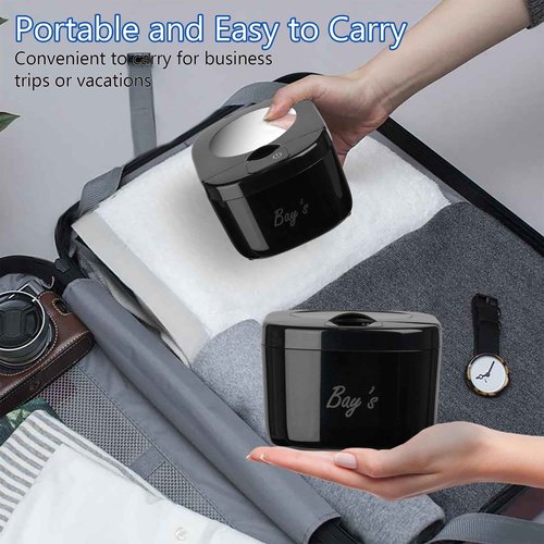 BAY'S 45kHz Ultrasonic Cleaner for Retainers, Night Guards, and All Dental Appliances – Includes 230ml Cleaning Basket – Perfect for Jewelry and Dental Accessories (Black)