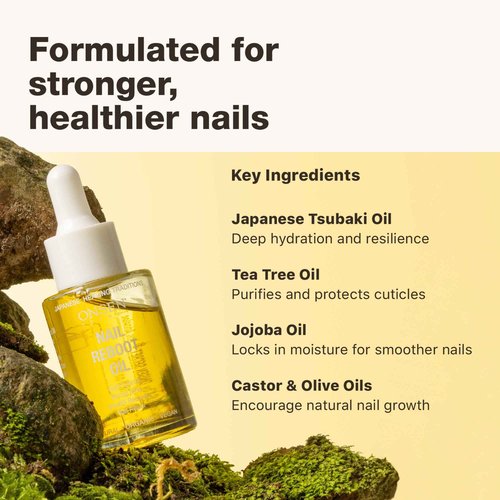Onsen Secret Nail & Cuticle Repair Oil (2x30ml) - Dry Oil Formula - Japanese Tsubaki, Tea Tree & Jojoba - Strengthens Nails, Repairs Cuticles, Hydrates Skin & Hair - Natural & Vegan