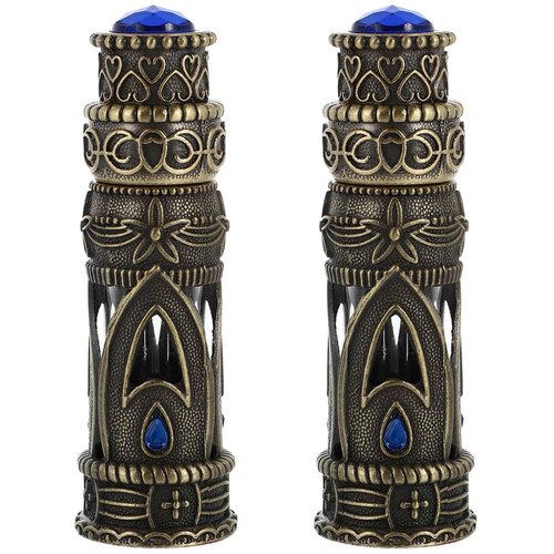 Beaupretty 2pcs Vintage Perfume Bottle, Dubai Perfume Bottle Empty Bottle Perfume Sub Bottle Glass Essential Oil Container Middle East