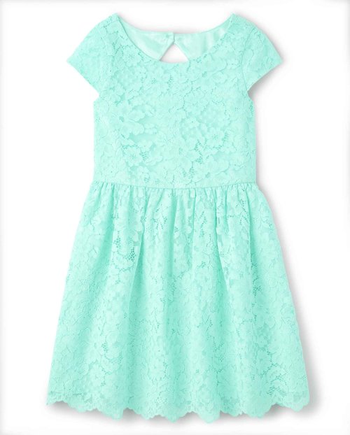 The Children's Place,Family Matching Dresses, Mommy and Me,Girls,Aqua Lace,10