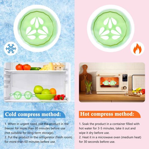 Skicuff 12 Pcs Cucumber Eye Pads Gel Eye Masks Cooling Heating Eye Pads Spa Party Favors Sleepover Slumber Party Supplies