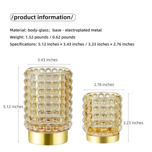 LEICURACE Makeup Brush Holder Organizer,Toothbrush Holders,Desk Pen Pencil Holder,Multifunctional Vintage Glass Brush Cup(A38-3-US/Gold/L)