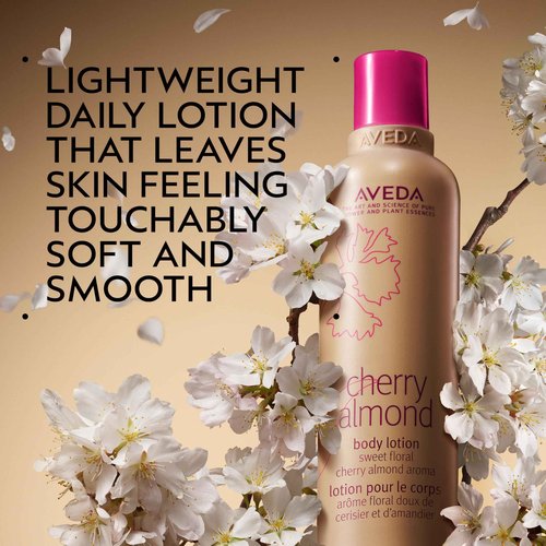 Aveda Cherry Almond Body Lotion | with Sweet Almond Oil, Cherry Blossom Extract | Sweet Floral Aroma of Tonka Bean, Certified Organic Orange, Ylang Ylang | 98% Naturally Derived*, 6.7 Fl Oz