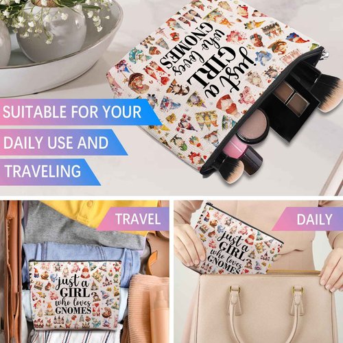 CEASQVAA Gnomes Gifts for Women Makeup Bag, Magic Stars Gnome Birthday Gift for Women, Makeup Travel Gnomes Essentials Zipper Pouch for Friend Sister Bestie