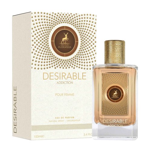 Maison Alhambra Desirable Addiction – Sweet, Gourmand, Floral, Vanilla – Eau de Parfum Spray Long-Lasting Fragrance for Women, 3.4 Ounce / 100 ml