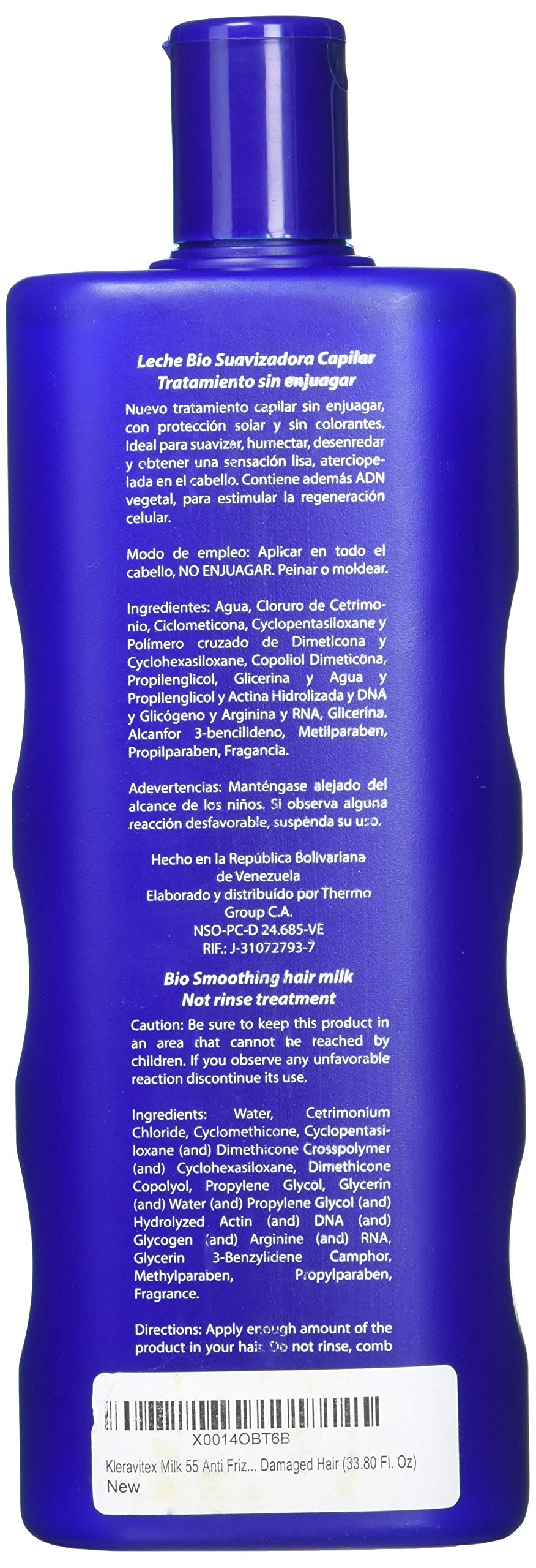 Kleravitex Milk Leave In Conditioner - Anti-Frizz Hair Detangler and Deep Treatment for Dry, Damaged, Curly or Natural Hair - 33.8 oz