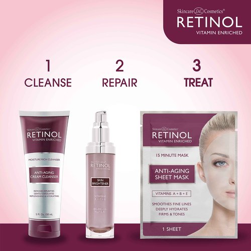 LIVAURA Retinol Anti-Aging Sheet Mask – Hydrating Vitamin-Enriched 15 Minute Treatment With Collagen Firms Face – Exfoliates for Improvement In Tone & Minimizes Fine Lines For Noticeable Difference