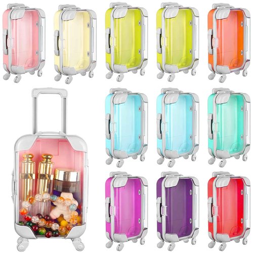 Framendino, 12 Pack Box Empty Packaging Storage Containers Mini Suitcase Candy 9 Colors