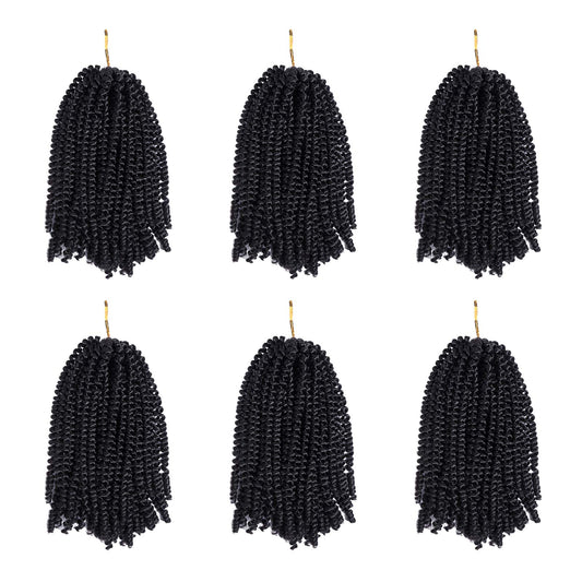 Spring Twist Hair 10 inch 6 Packs Fluffy Spring Twist Crochet Hair Passion Twist Crochet Hair Synthetic Braiding Hair Extensions 15 Strands (10inch, 1)