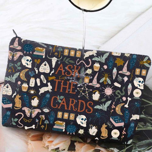 G2TUP Tarot Card Storage Bag for Tarot Enthusiasts Ask the Cards Halloween Witch Zipper Bag (Ask the Cards New)