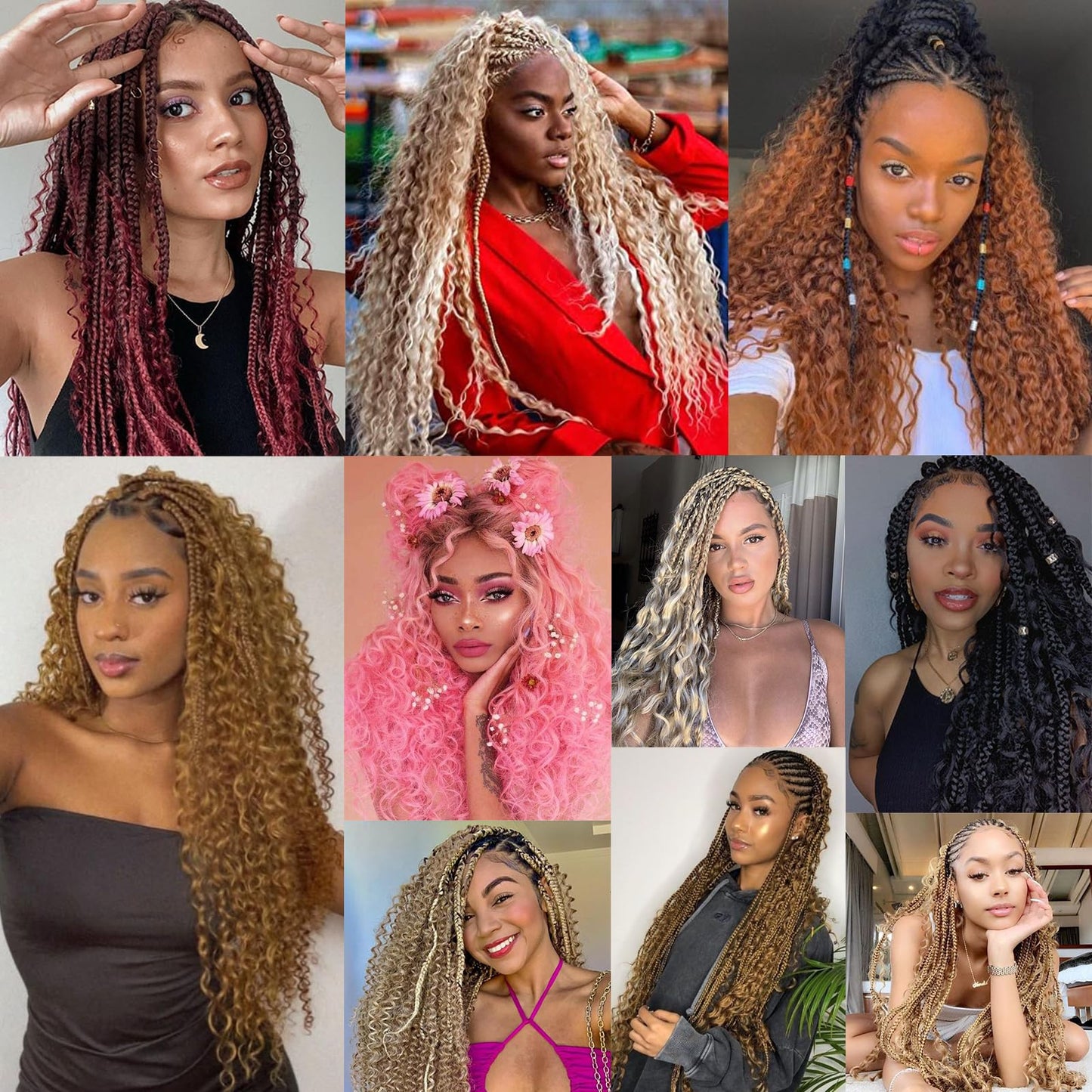 ZRQ 30 Inch Brown Ocean Wave Crochet Hair Extensions 7 Packs Deep Wave Crochet Synthetic Hair Long Curly Wavy Deep Twist Crochet Braiding Hair For Black Women #30