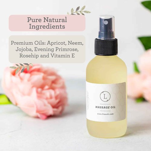 Lizush Eucalyptus Massage Oil, Moisturizing Nourishing and Reviving Massage Oil for Silky Skin, 4 oz Pampering Body Oil for Men, Women, Natural, Vegan and Non GMO, Premium Oils Handmade in the USA