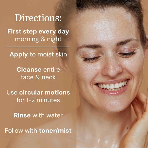 Elina Organics Botanical Cleanser, 8oz – Gentle, Hydrating Face Wash with Spirulina & Willow Bark – Organic and Vegan – Removes Makeup & Impurities – For Normal & Dry Skin