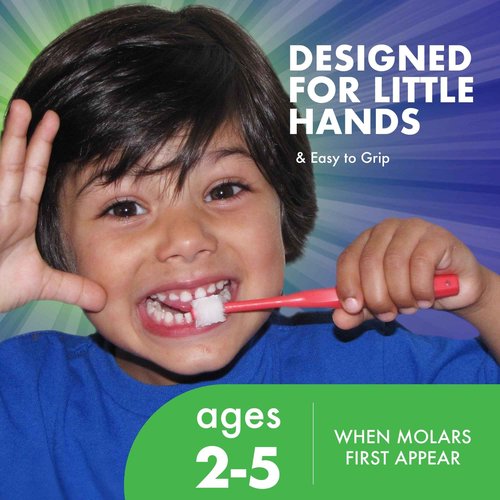 Brilliant Oral Care Child Toothbrush with Soft Bristles and Round Head, for a Kid Approved, Easy to Use All-Around Clean Mouth, Ages 2-5 Years, Pink Lime Lilac, 3 Pack