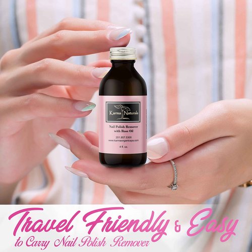 Karma Nail Polish Remover Wipes and Natural Rose Oil Nail Polish Remover - Non Toxic, Vegan, Cruelty Free