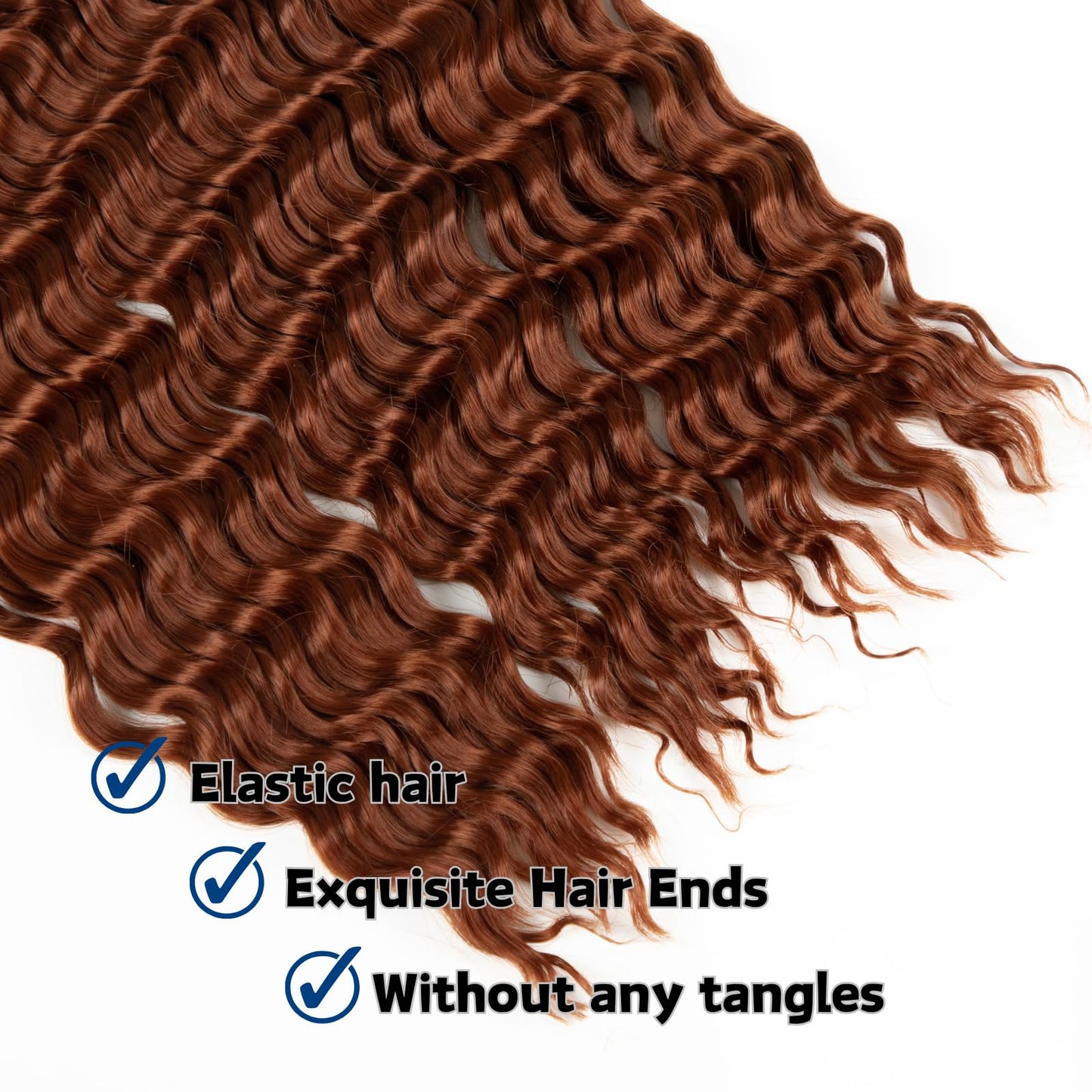 Deep Bulk Hair For Braiding Hair 20inch Wet And Wavy Deep Wave Bulk Hair Quality Synthetic Micro Braiding Hair Extensions for Boho Braids No Weft (2Pack 200g, 350#)