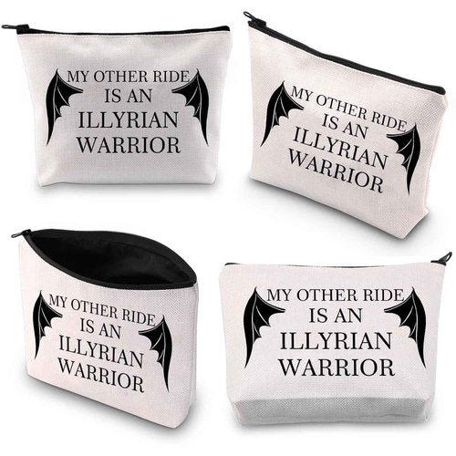 BDPWSS Bat Boys Gift Night Court Makeup Bag City of Starlight Night Court Gift Book Fan Gift My Other Ride is An Illy Warrior Gift (Illy Warrior)