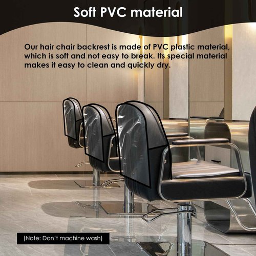 LYIYEYAN 3Pcs Salon Chair Cover, PVC Clear Chair Back Covers, Waterproof Salon Chair Covers Protectors, Soft Salon Chair Back Cover, Fits Most Standard Salon Chairs Office Chairs, 20"x 15.7"x 4.7"