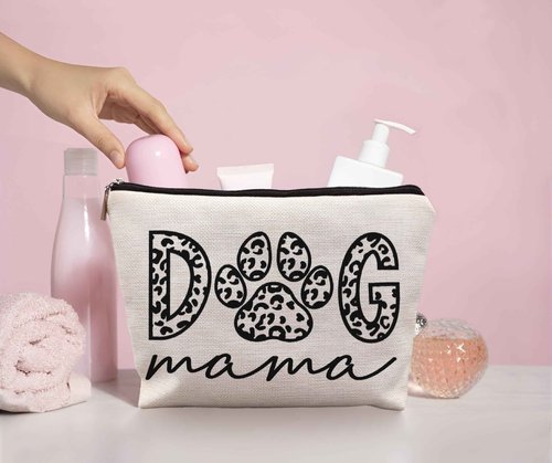 uinwk Dog Mom Makeup Bag, Animal Lovers Gift for Women