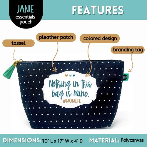 Brooke & Jess Designs Mom Life Funny Pouch Gifts for Women Dotted Makeup Bags Cosmetic Bag Travel Toiletry Makeup Pouch Bag with Zipper Best Birthday Just Because Gifts