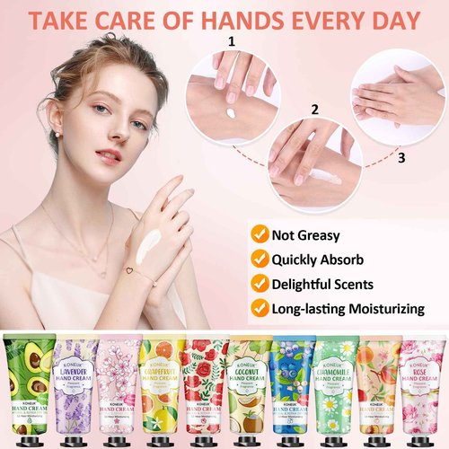 KONEUK 80 Pack Hand Cream Set for Dry Cracked Hands, Bulk Hand Lotion Travel Size for Stocking Stuffers, Mini Hand Cream for Christmas Gifts, Birthday Gifts and Bridal Shower Gifts for Guests