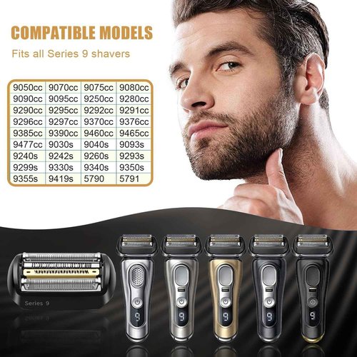 92B Series 9 Electric Shaver Replacement Head, Series 9 Shaving Razor Head S9 Foil & Cutter Razor Heads Compatible with 9290cc, 9291cc, 9370cc, 9293s, 9385cc, 9390cc, 9330s, 9296cc Etc