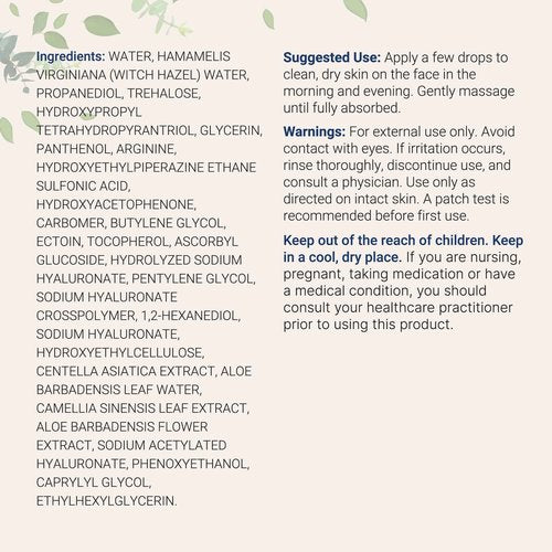 Hyaluronic Acid Serum with Vitamin B5, C, E, Witch Hazel, & Centella – 4 FL OZ | Active Hydrating Serum | 4 Types of HA at 2% | Skin + Face Hydration & Moisture Support* | Oil Free, Fragrance Free