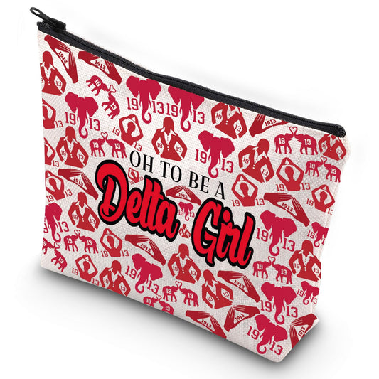 G2TUP Elephant 1913 Sorority Makeup Bag Oh To Be A Girl Cosmetic Pouch with Zippered Pocket for Women Girls (Oh To Be-new)