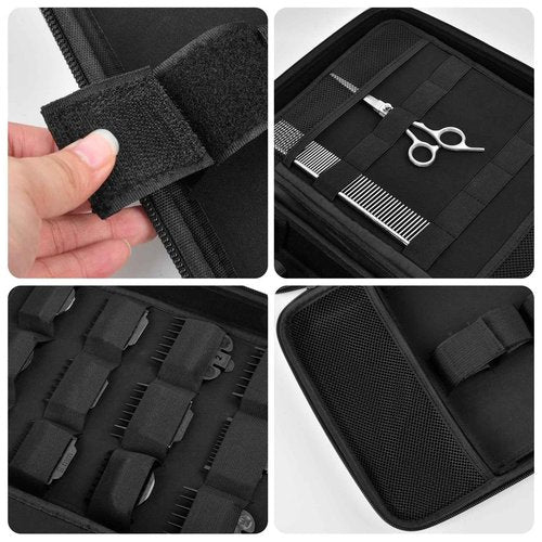 Boobowl Hard Travel Case for Hair Clippers, Hair Cutting Barber Supplies Organizer Bag, Trimmer Storage Holder for Ufree/for Wahl/for Andis Men Razor Guard Grooming Kits -Black