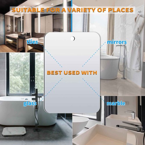 SHATTER MIRROS Shaving Mirror, Unbreakable Shower Mirrors, (Small,6 inches x 4 inches) Bathroom Handheld Mirror for Men and Women Portable Camping Travel Mirrors,Frameless Handheld for Makeup
