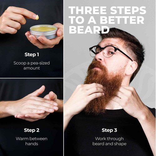 Biotin Beard Balm for Men – Made in USA – Beard Growth & Moisturizer with Castor Oil & Jojoba Oil – Organic Styling Wax for Thickening & Softening – Mustache Conditioner