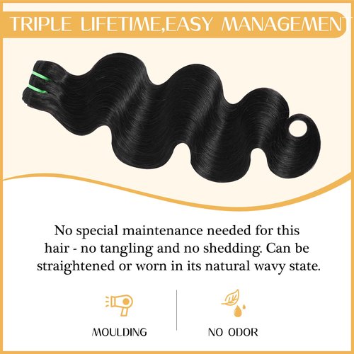 Syrenlore Raw Vietnamese Human Hair Bundles Body Wave Sew In Thick Bundles 100% Real Unprocessed Raw Vietnamese Virgin Human Hair Bundles Bodywave Quick Weave Single Bundle for Black Women 10 Inch