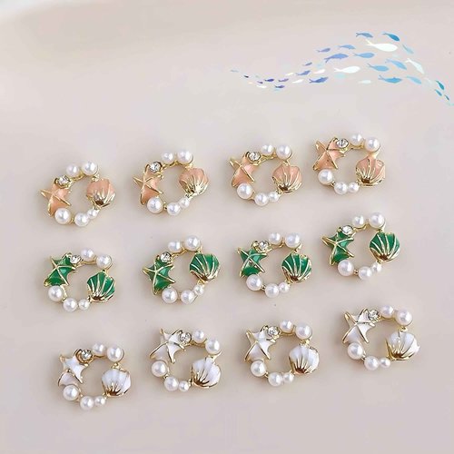 Dedyel Beach Nail Art Stickers 5D Embossed Seashell Starfish Dolphin Summer Self Adhesive Nail Stickers for Women Girls DIY Manicure Decoration