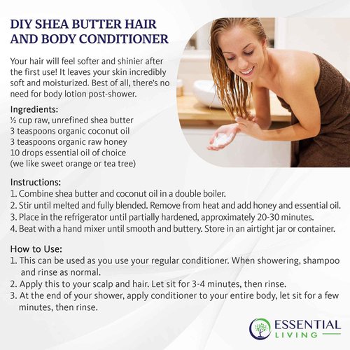 Essential Living: Unrefined Shea Butter - For Raw and Organic Body Butter, Body Scrub, Lotion, Hair Conditioner and Organic Soap Making - 16-oz. Jar - 100% Natural and Fair Trade