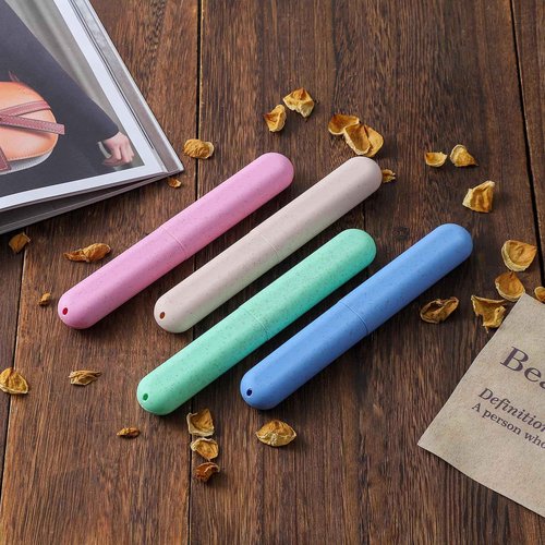 Muslih 4 Pack Toothbrush Travel Case, Travel Toothbrush Holder with Ventilation Holes, for Travel, Home, Business, School, Camping