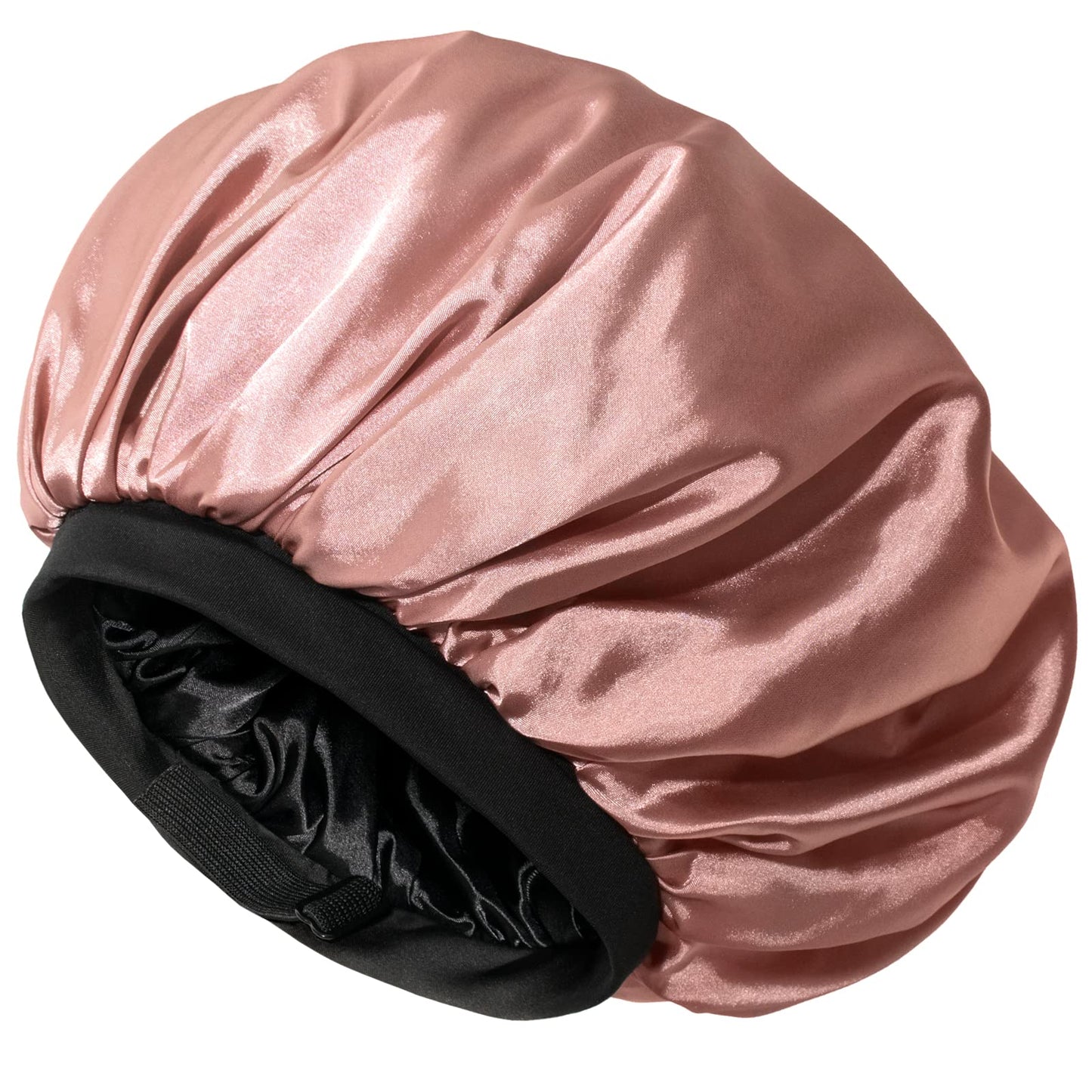 CAPLORD Satin Bonnet Adjustable Sleeping Silk Bonnet Black Women Men Double Layer Satin Lined Sleep Cap Sleeping Hair Wrap Silk Hair Curly Bonnet Large Braids Cover Bonnets Night Head Scarf Protect