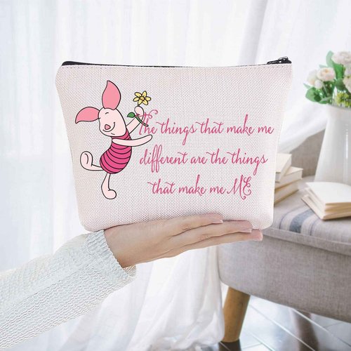 BWWKTOP Pig Cartoon Makeup Bag Pig Movie Inspired Gifts The Things That Make Me Different Are The Things That Make Me Me Zipper Pouch Bag Pig Merchandise (Make Me Different)