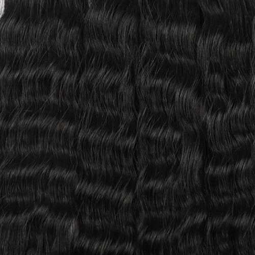 RLHAIR Wet and Wavy Human Braiding Hair Super Wave Bulk Human Hair For Braiding No Weft 100g (1Pack-4PCS) Super French Human Braiding Hair For Boho Braids (Super Wave（#1b）, 16 Inch)