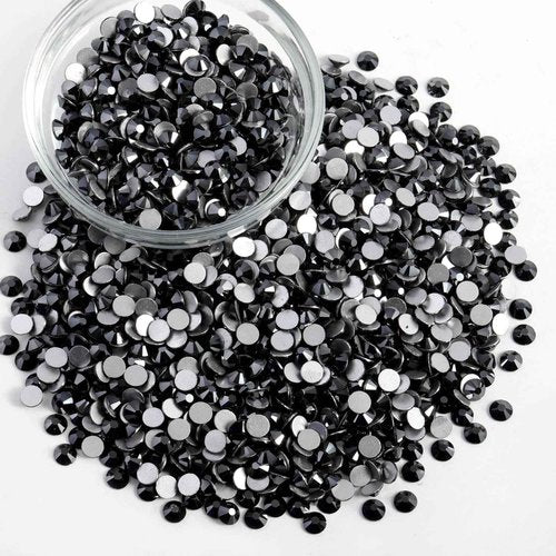 Beadsland Flatback Rhinestones Bulk, 14400pcs Rhinestones for Nails Crafts Clothes DIY Decoration,Jet Hematite, SS16, 3.8-4.0mm