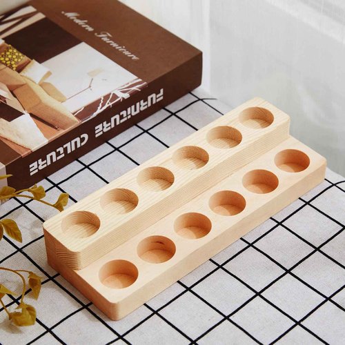LONG TAO Essential Oil Display Stand Solid Wood Essential Oil Holder with 2 Tier Display Organizer Essential Oils Box Organizer Storage Rack for Organizing Displaying Holds 12 Bottles Shelves for Oil