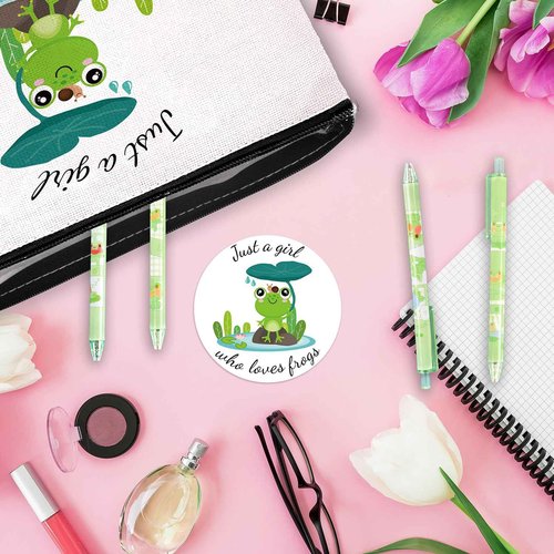 CIXICM Frog Gifts for Frog Lovers, Includes Makeup Bag, Cute Socks, Frogs Writing Gel Ink Pen & Mini Round Mirror, Just Who Loves Frogs, Birthday Gift for Women