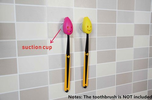 Excelity Set of 4 Travel Toothbrush Head Cover Cap with Suction Cup